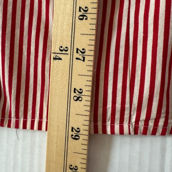 Rena Rowan For Saville Red & White Striped Cotton Button-Up Shirt 20W Office - Picture 5 of 10